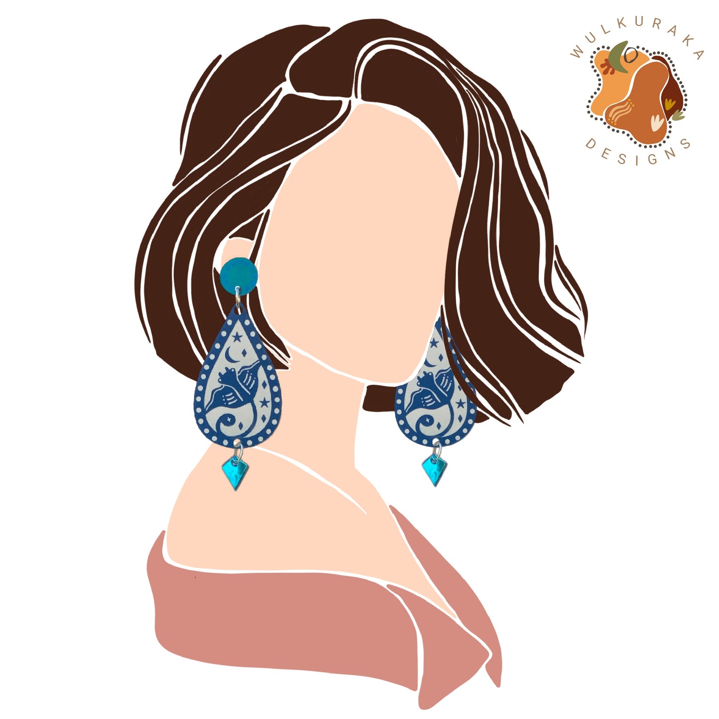 Saltwater Thorntail - Thorntail Stingray - Earrings
