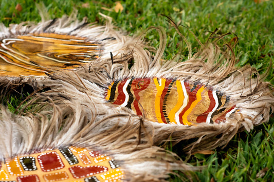 Land Signals - Natural Wood and Emu Feathers