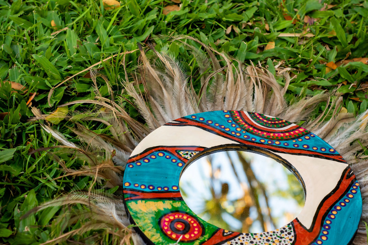 Mirrors with Emu Feathers